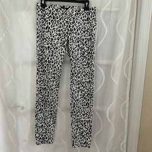 H&M Black And White Animal Print Pants, Size 8
